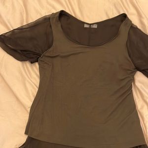 Bailey green sheer army green short sleeve top